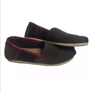 NEW Toms Alpargata Size 9M Suede & Plaid Shoes